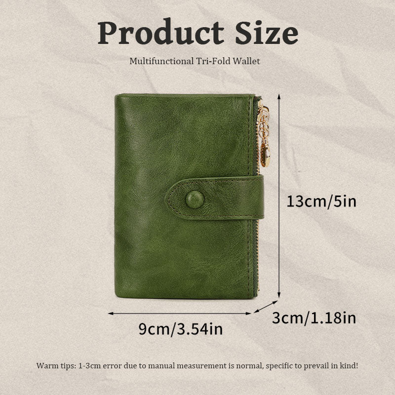 Multifunktionell Tri-Fold plånbok