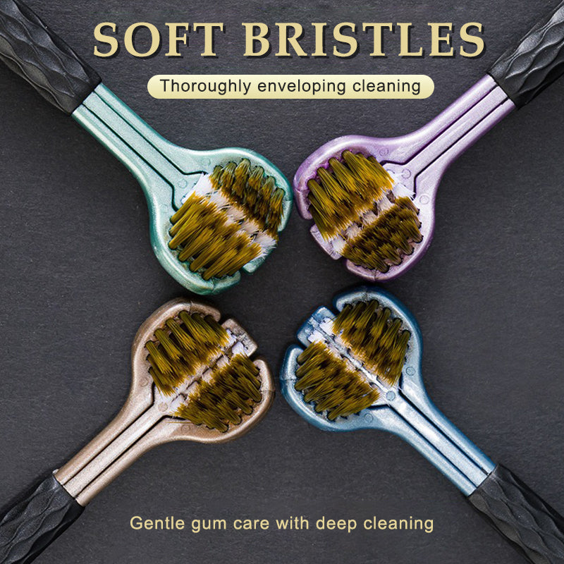 🦷 Tresidig tandborste med mjuka borst