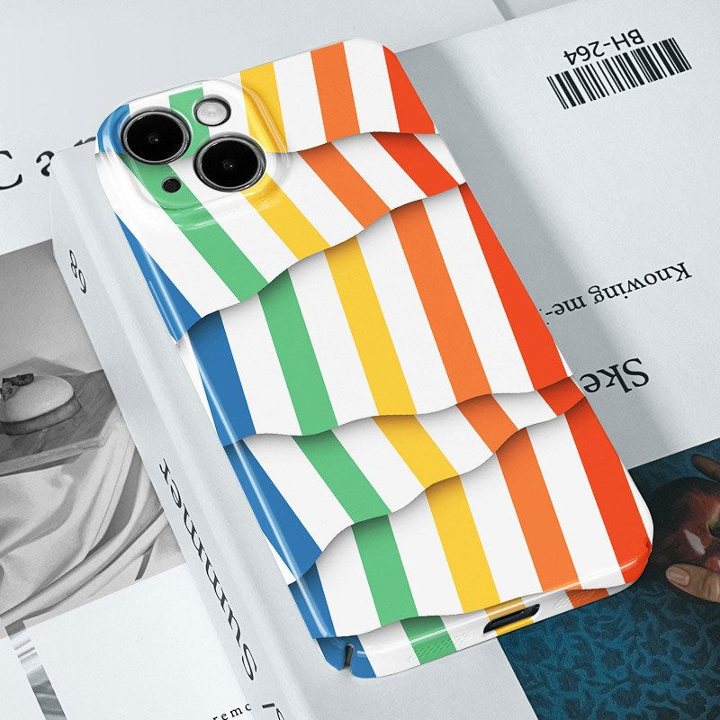 🌈Färgkontrastrandigt filmskal för mobil📱