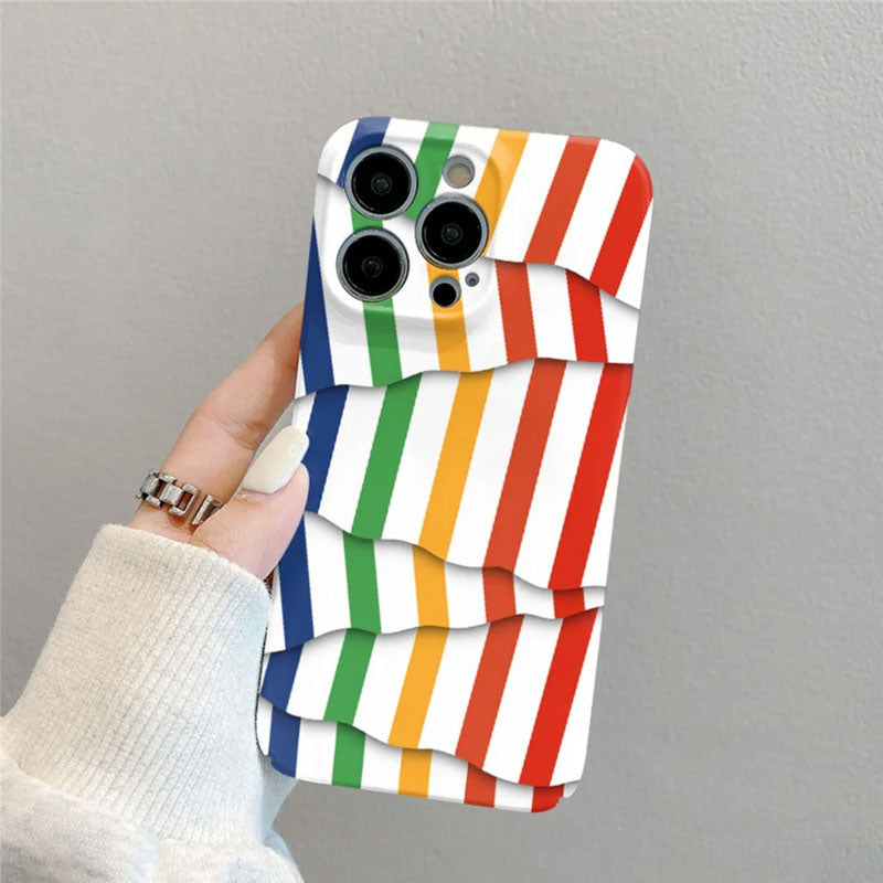 🌈Färgkontrastrandigt filmskal för mobil📱