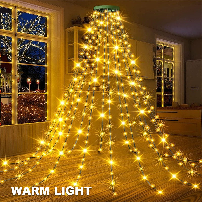 🎄 Led-Ring Julgransbelysning Med Fem Uddar Och Stjärna 🎄