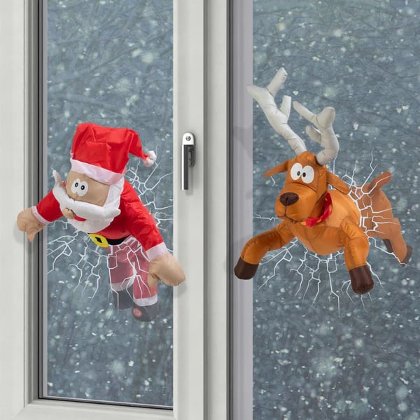 Kraschande renar och jultomten set