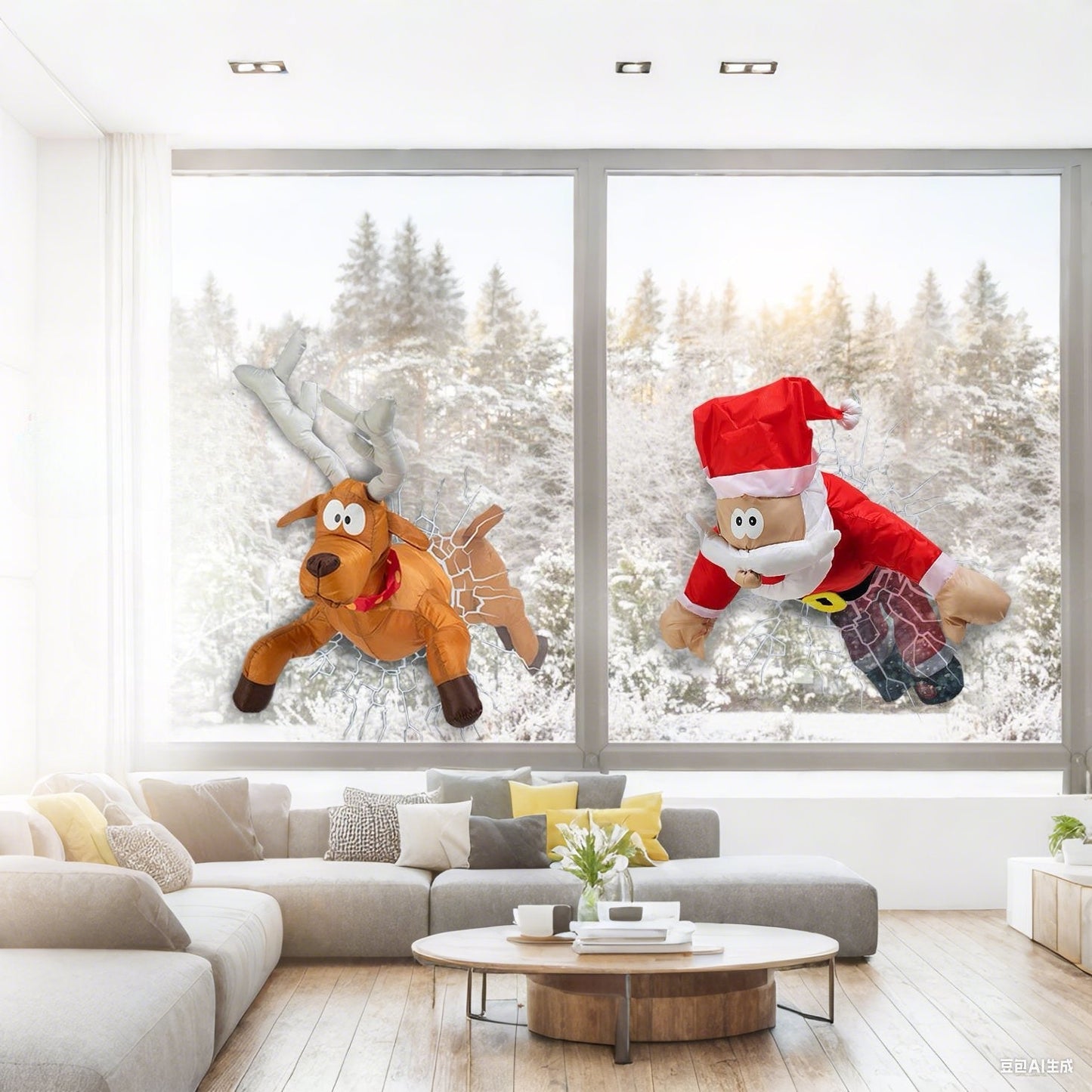 Kraschande renar och jultomten set