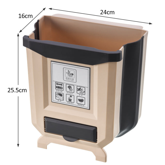 Foldable Kitchen Cabinet Door Mounted Trash Can and Rubbish Bucket