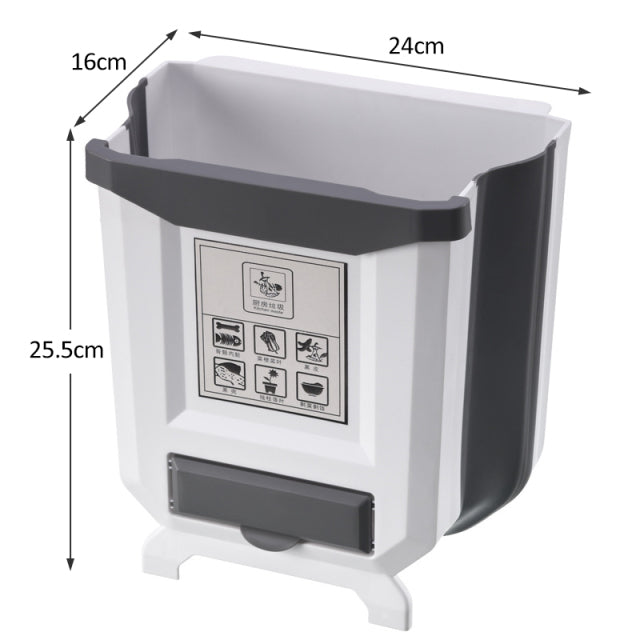 Foldable Kitchen Cabinet Door Mounted Trash Can and Rubbish Bucket