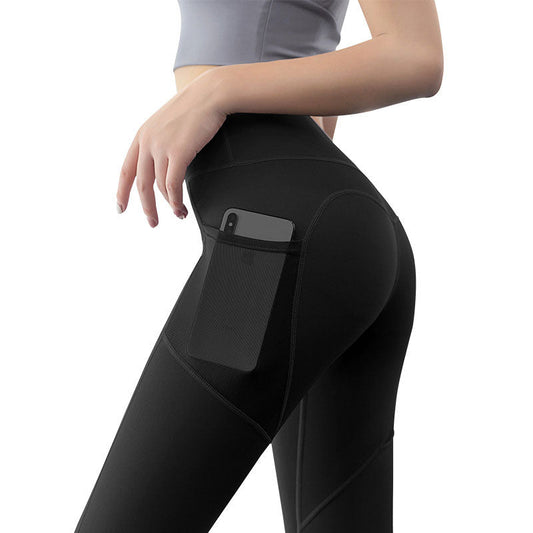 Löparleggings för höftlyft med ficka
