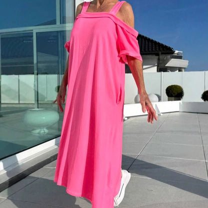 Maxiklänning Med Kalla Axlar För Kvinnor/Women's Cold Shoulder Maxi Dress