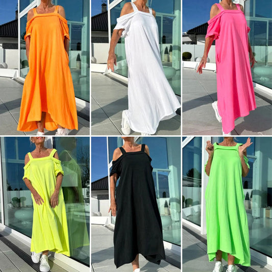 Maxiklänning Med Kalla Axlar För Kvinnor/Women's Cold Shoulder Maxi Dress