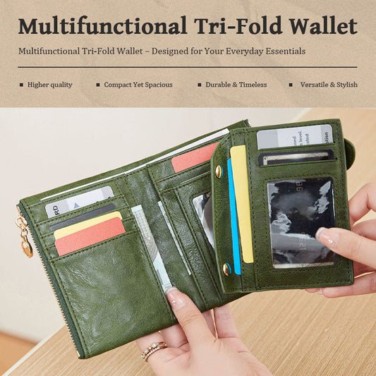 Multifunktionell Tri-Fold plånbok
