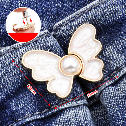 Fjäril midja spänne spänne avtagbar ingen spik ingen söm midja knapp jeans midja ändra stor liten midja artefakt