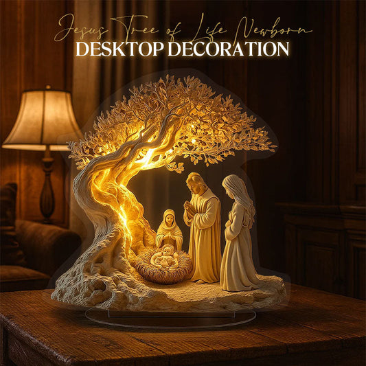 Jesus livets träd nyfödda skrivbordsdekoration
