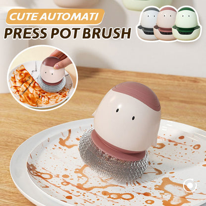 🍳 Cute Automatic Press Pot Brush