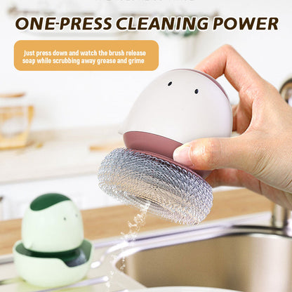 🍳 Cute Automatic Press Pot Brush