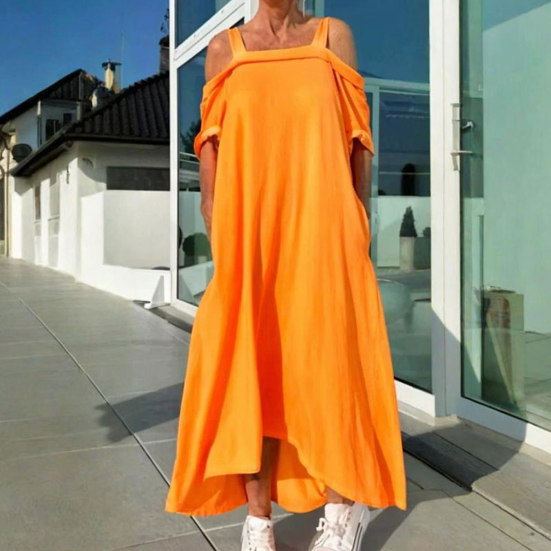 Maxiklänning Med Kalla Axlar För Kvinnor/Women's Cold Shoulder Maxi Dress