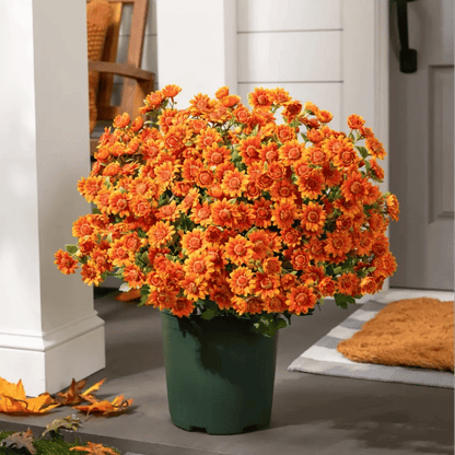 💥Sista dagen! Endast 39 SEK styck – Konstgjorda utomhusblommor "Sunset Mums" – UV-beständiga, vattentäta och vindresistenta