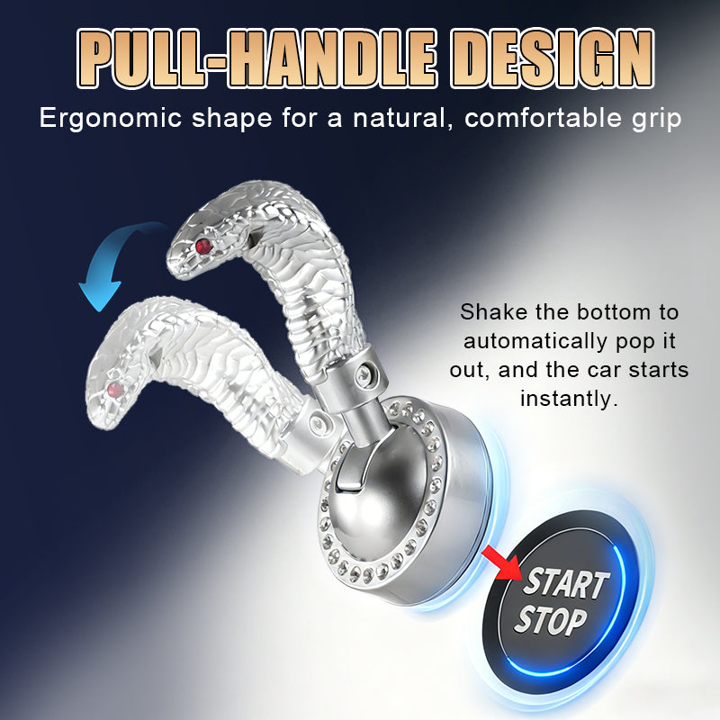 Ormformad bil med startspak med en knapp