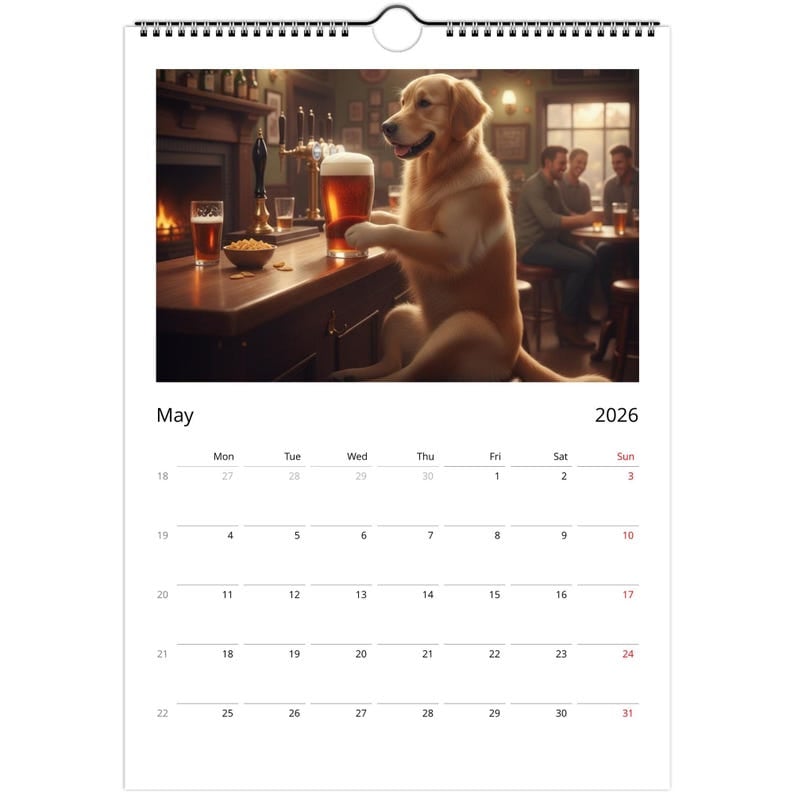 🎁Golden Retriever-hundkalender 2026 – Dagliga aktiviteter