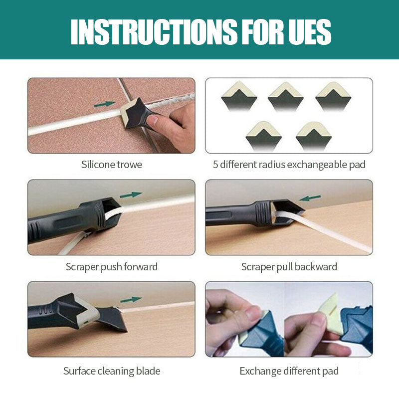 3-i-1 multifunktionell silikonborttagare