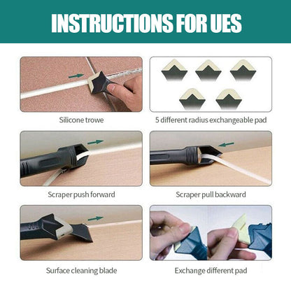 3-i-1 multifunktionell silikonborttagare