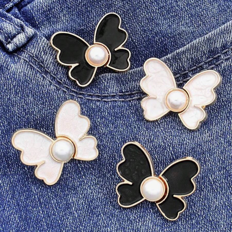 Fjäril midja spänne spänne avtagbar ingen spik ingen söm midja knapp jeans midja ändra stor liten midja artefakt