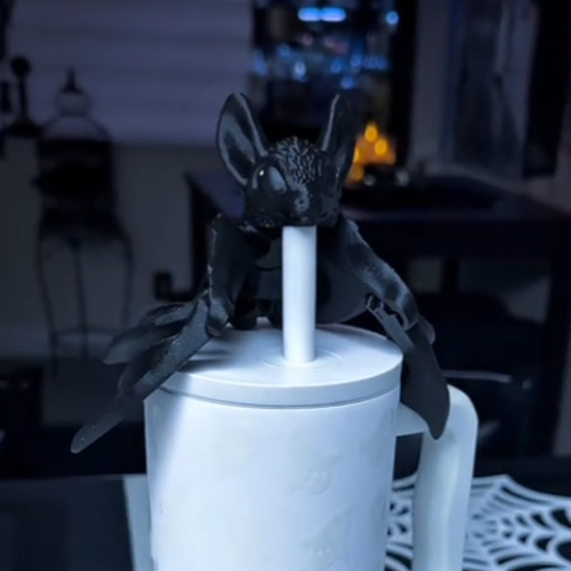 🦇 Spöklikt söt fladdermus-sugrörstoppare