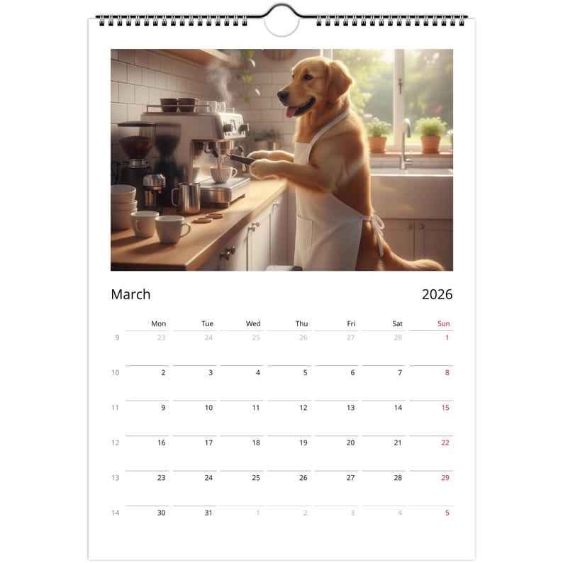 🎁Golden Retriever-hundkalender 2026 – Dagliga aktiviteter