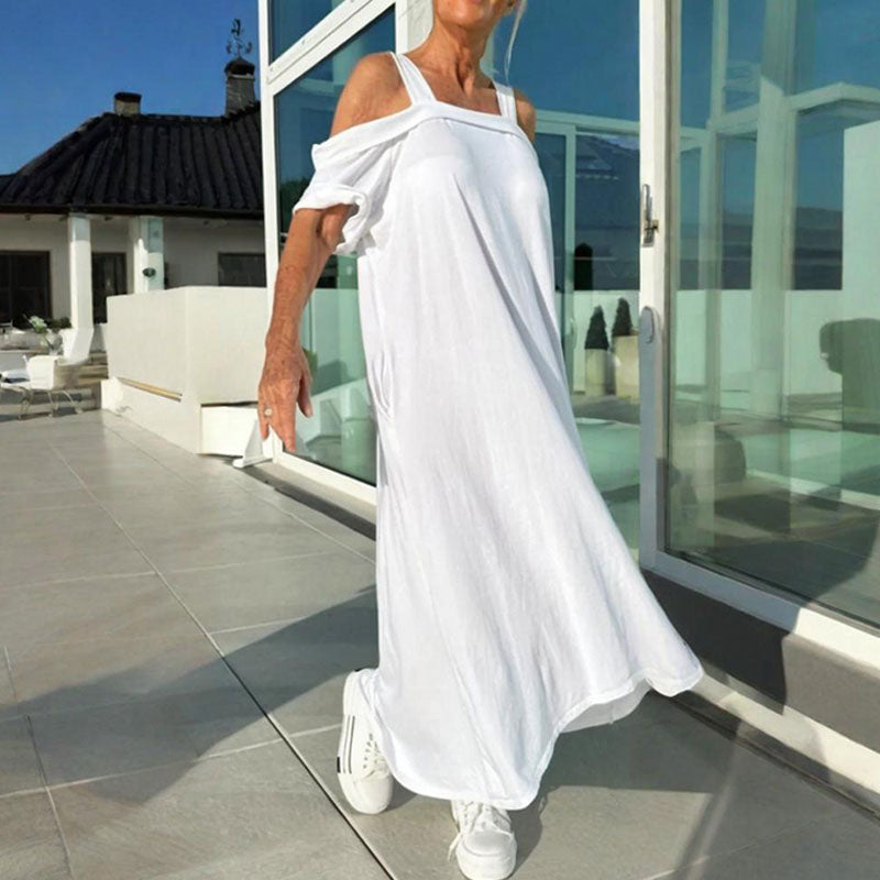 Maxiklänning Med Kalla Axlar För Kvinnor/Women's Cold Shoulder Maxi Dress