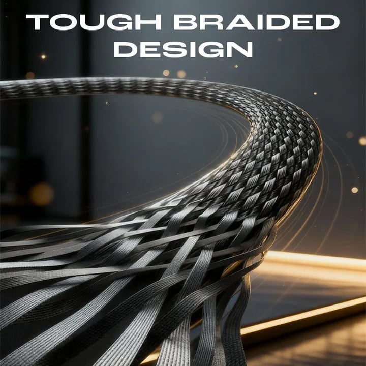 ⚡2-i-1 osynlig hållare och laddningskabel – 240 W snabbladdningskabel med inbyggt telefonstativ