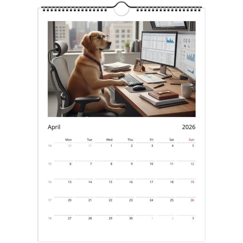 🎁Golden Retriever-hundkalender 2026 – Dagliga aktiviteter