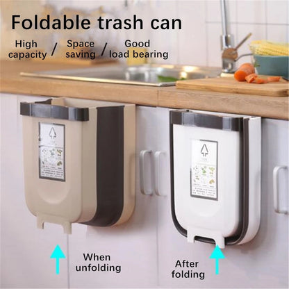Foldable Kitchen Cabinet Door Mounted Trash Can and Rubbish Bucket