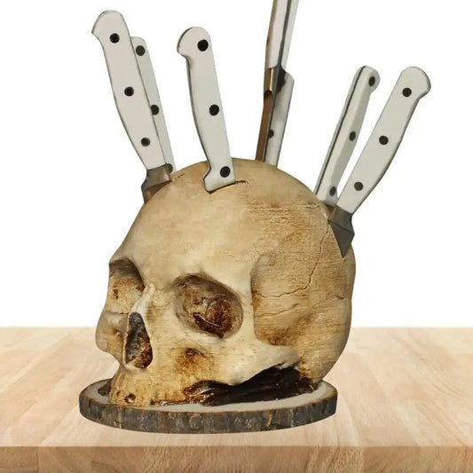 🎃Gotisk knivhållare med dödskalle