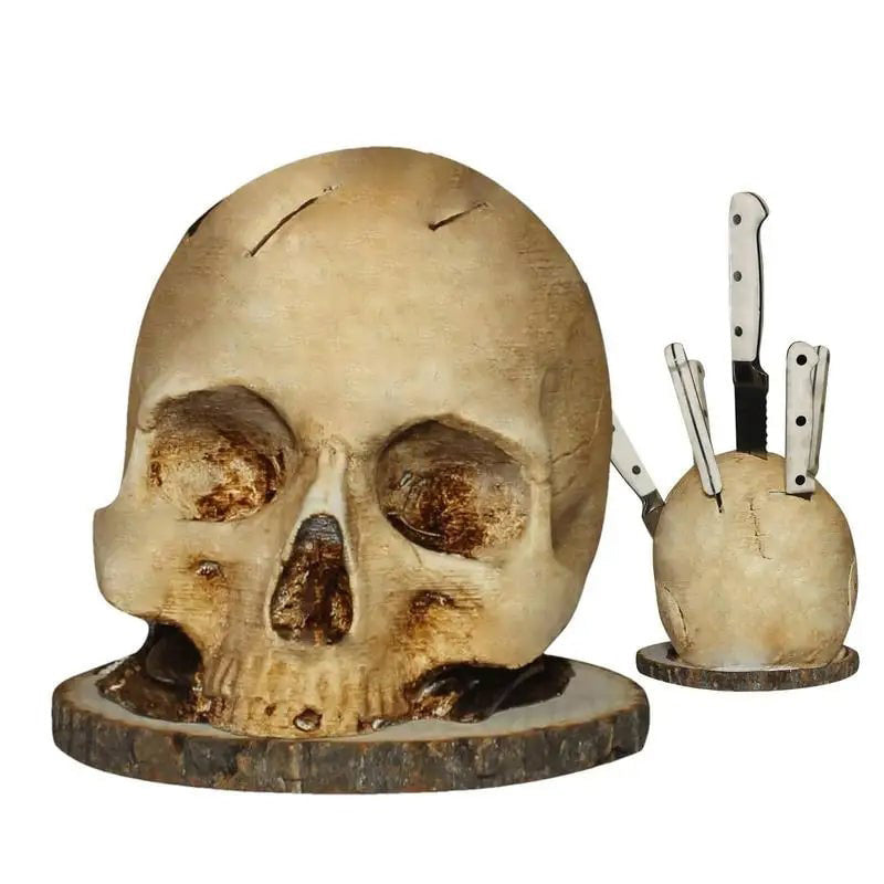 🎃Gotisk knivhållare med dödskalle