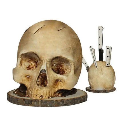 🎃Gotisk knivhållare med dödskalle