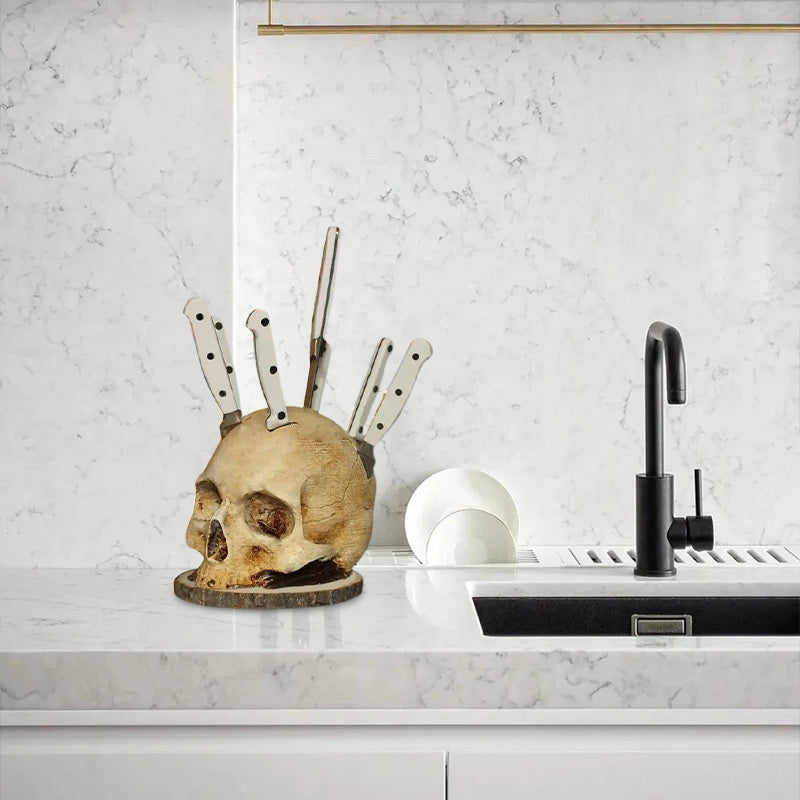 🎃Gotisk knivhållare med dödskalle