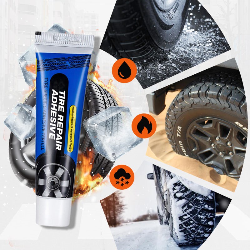 🎁 KÖP 1, FÅ 1 GRATIS! 🔧🚗 Väderbeständiga, vattentäta, flexibla däckreparationslim