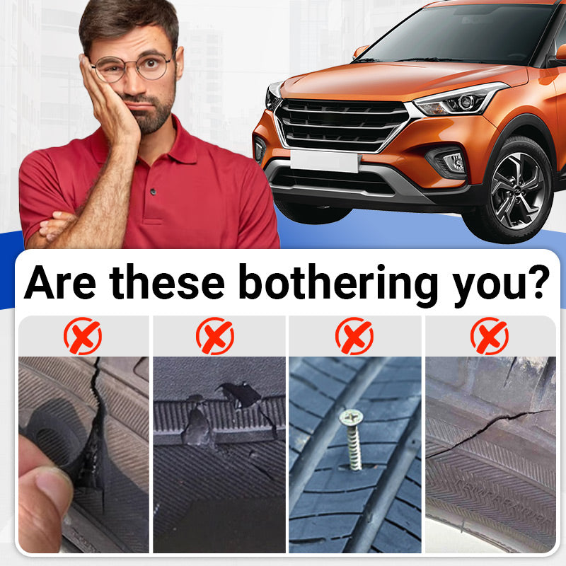 🎁 KÖP 1, FÅ 1 GRATIS! 🔧🚗 Väderbeständiga, vattentäta, flexibla däckreparationslim