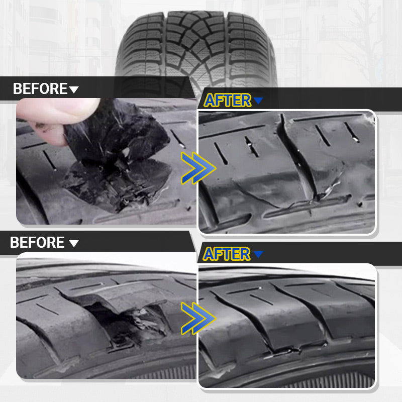🎁 KÖP 1, FÅ 1 GRATIS! 🔧🚗 Väderbeständiga, vattentäta, flexibla däckreparationslim