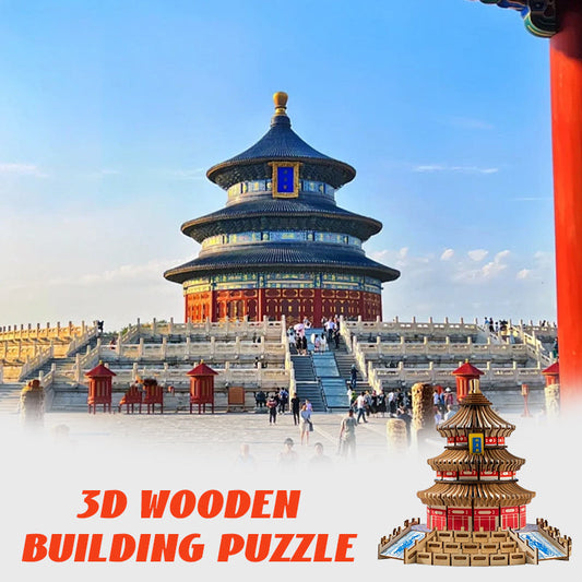 3D Wooden Building Puzzle