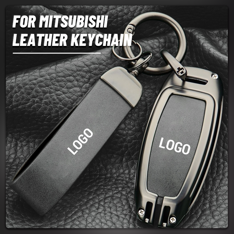 For Mitsubishi Leather Keychain