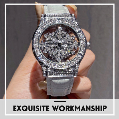 Women's watch with a skeleton dial and diamonds